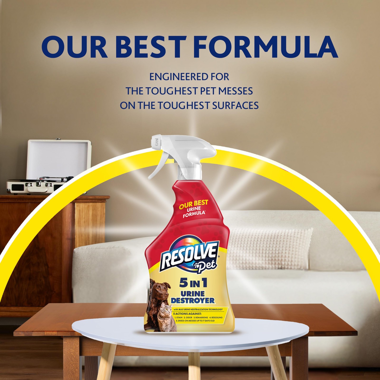 5-in-1 Urine Destroyer Carpet Cleaner Spray – Urine Eliminator for Pet Stains…