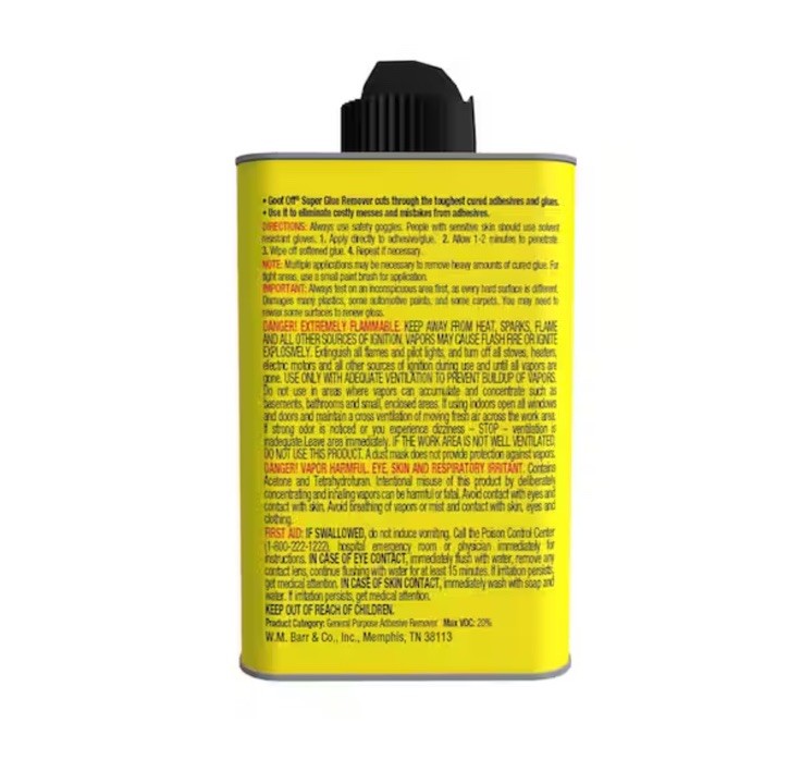 Goof Off SUPER GLUE REMOVER | ULTRA FAST | STRONG Removes Epoxy Adhesive Gorilla
