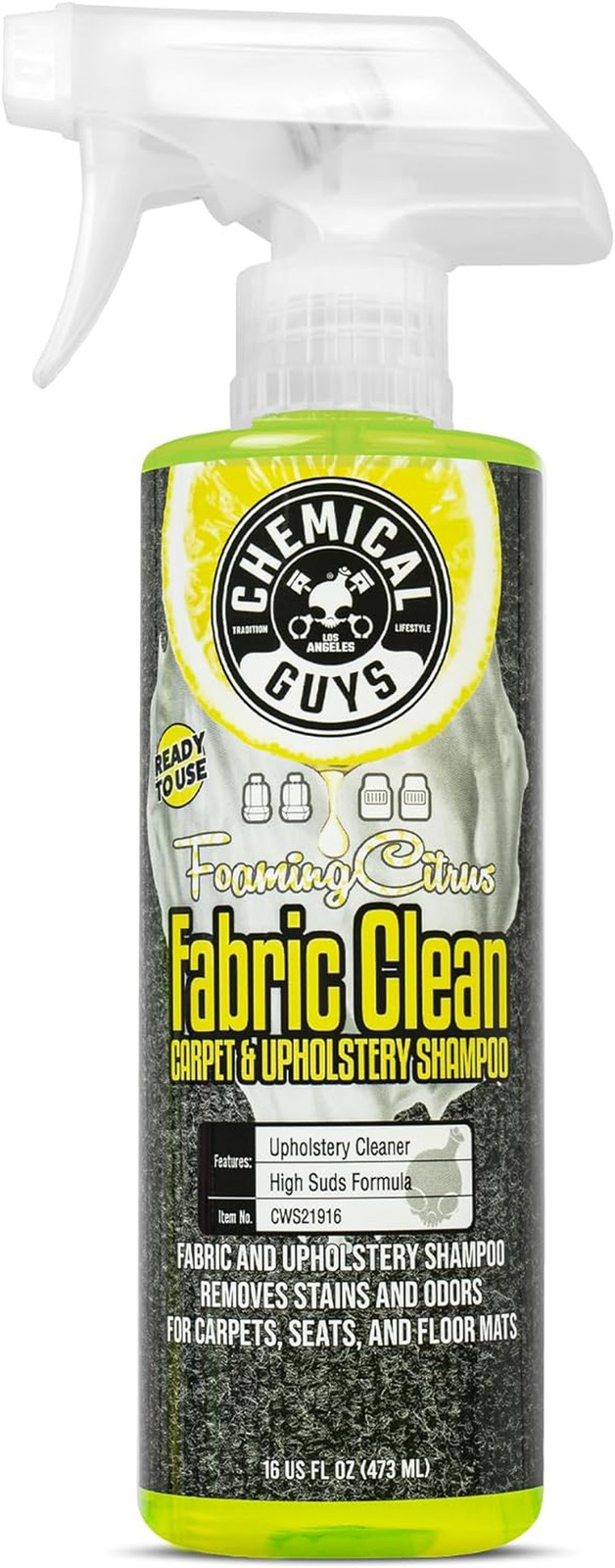 Chemical Guys Foaming Citrus Fabric Carpet Upholstery Cleaner 16oz