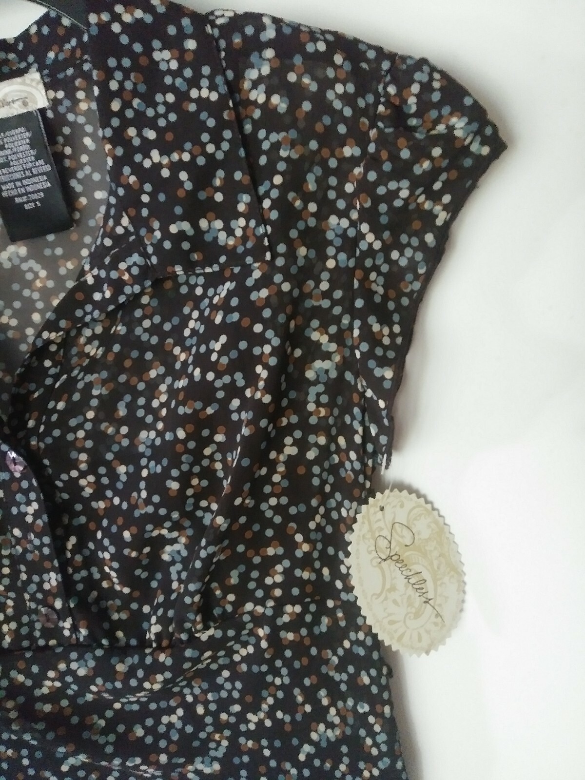 SPEECHLESS JUNIORS DRESS BROWN WITH DOTS 2 PIECES SIZE 5 NWT POLYESTER WASH COLD