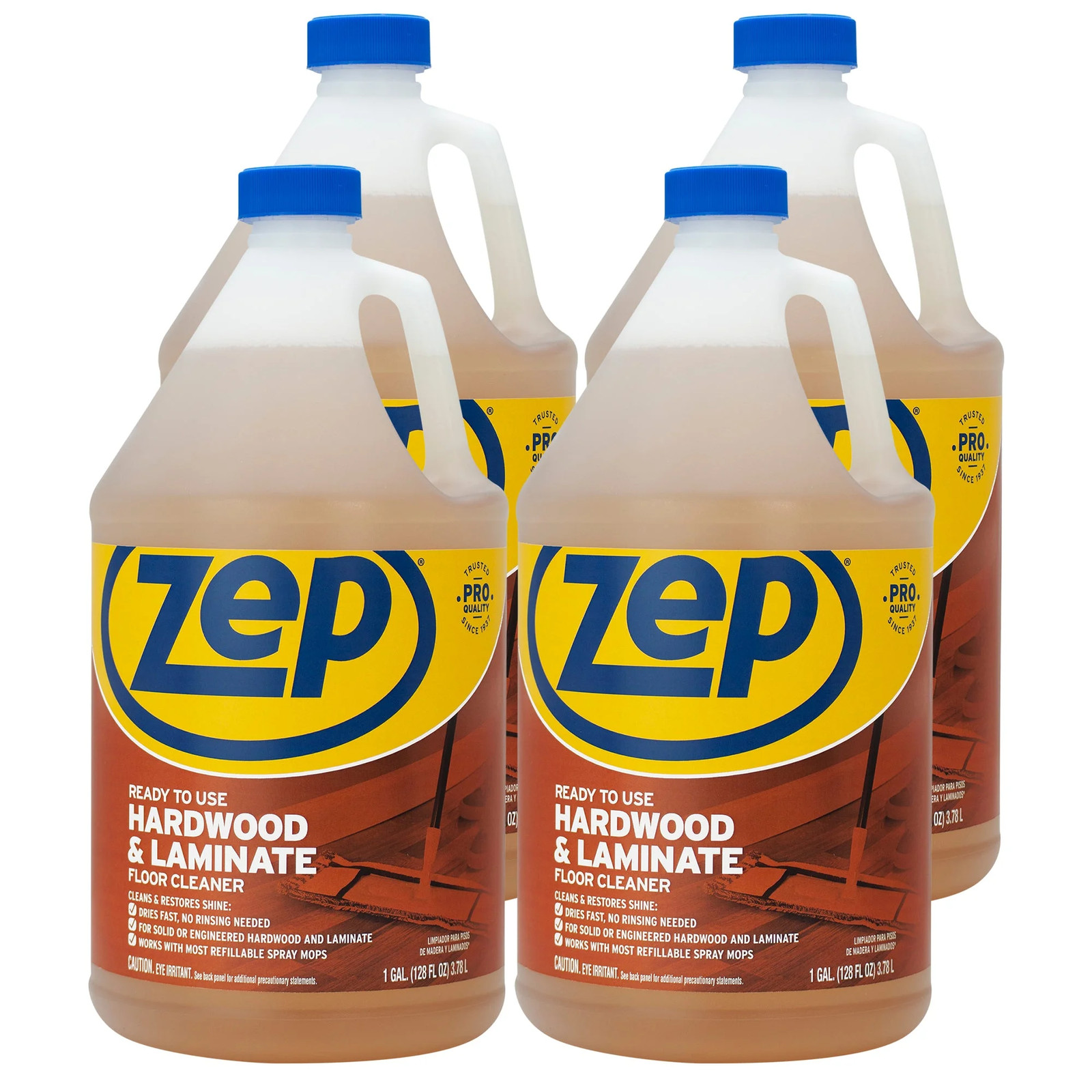Hardwood & Laminate Floor Cleaner – 1 Gallon (Case of 4) ZUHLF128 – Cleans Finis