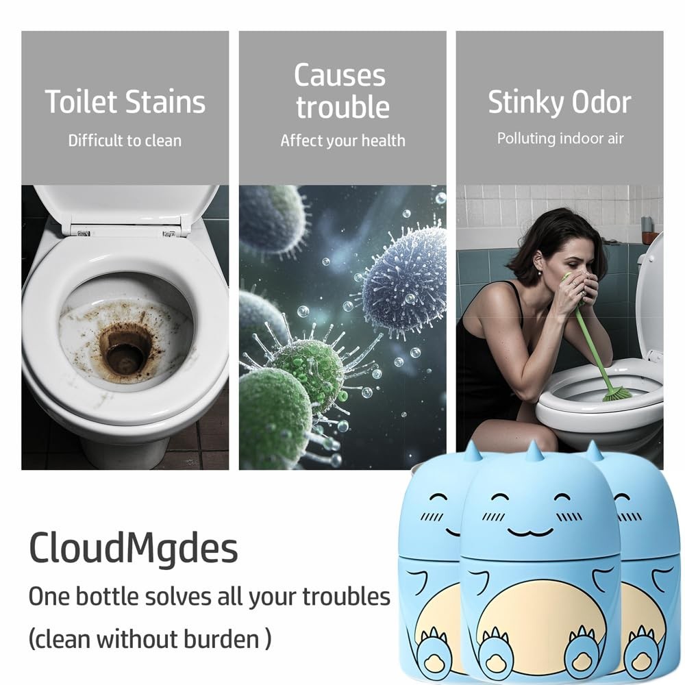 3 PCS Cute Dinosaur-Shaped Toilet Bowl Cleaner Bottle, Automatic Bathroom Toilet