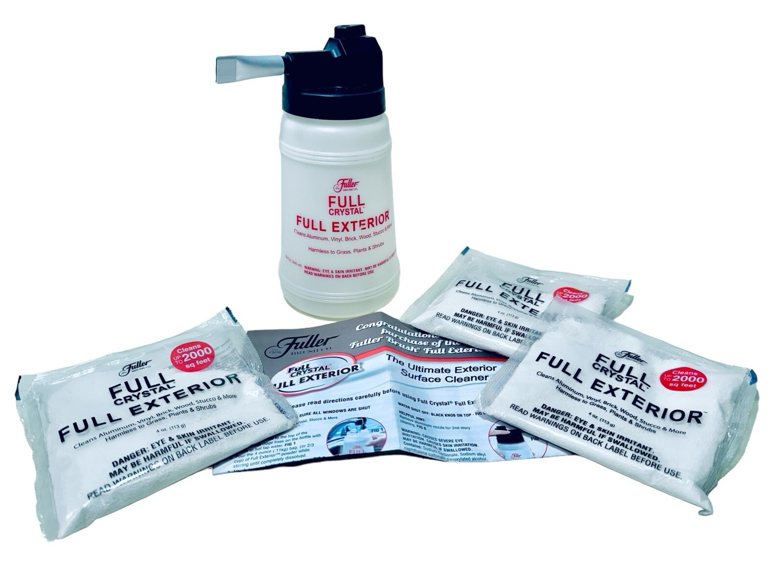 Fuller Brush Co Full Crystal Full Exterior 32 oz Dispenser & 3-4 oz Powder Packs