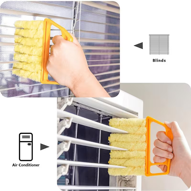 Blinds Cleaning Brush 7-Slot Duster for Window Blinds, Air Vent, Car & Home Dust