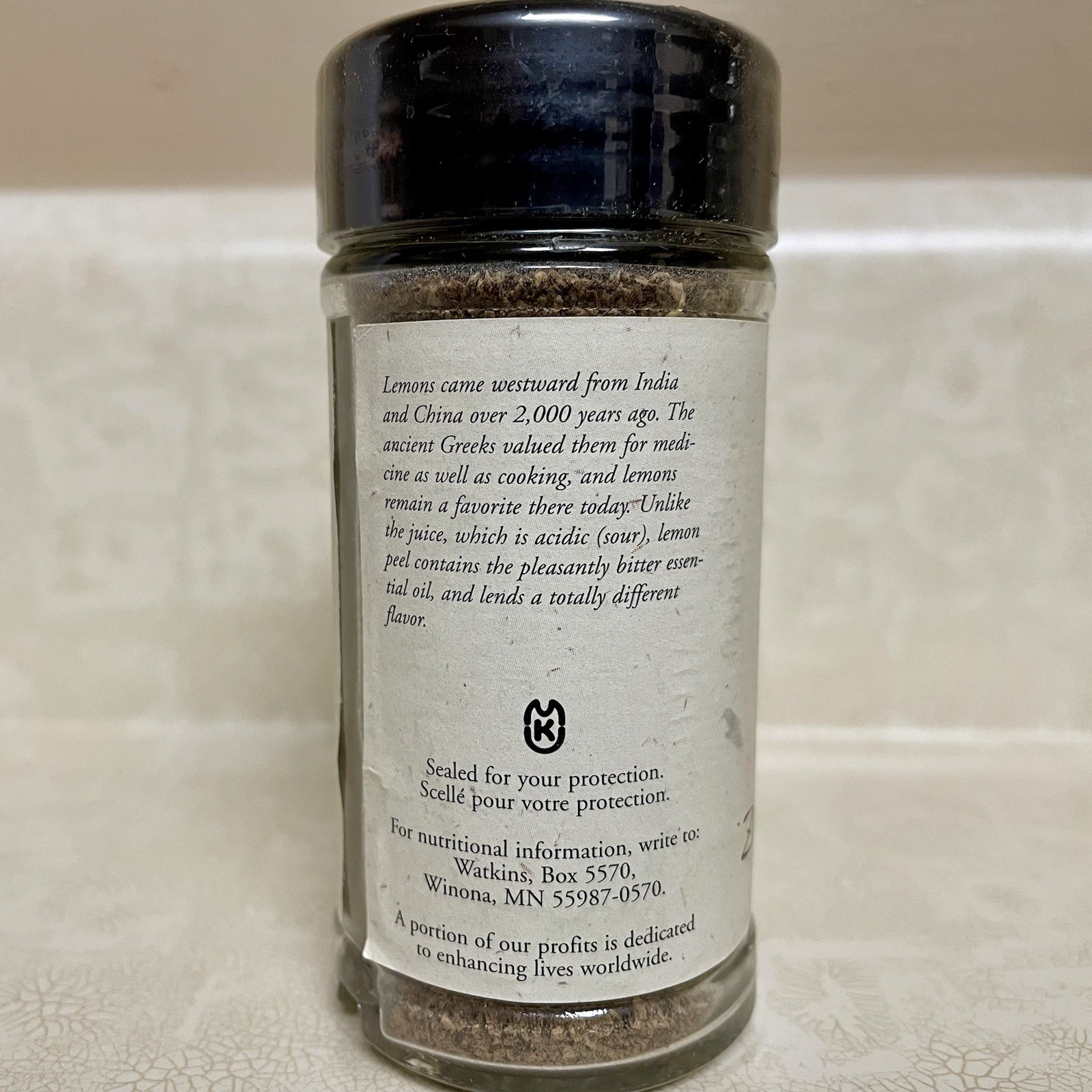 Kitchen Watkins Lemon Peel New Sealed 32 Grams