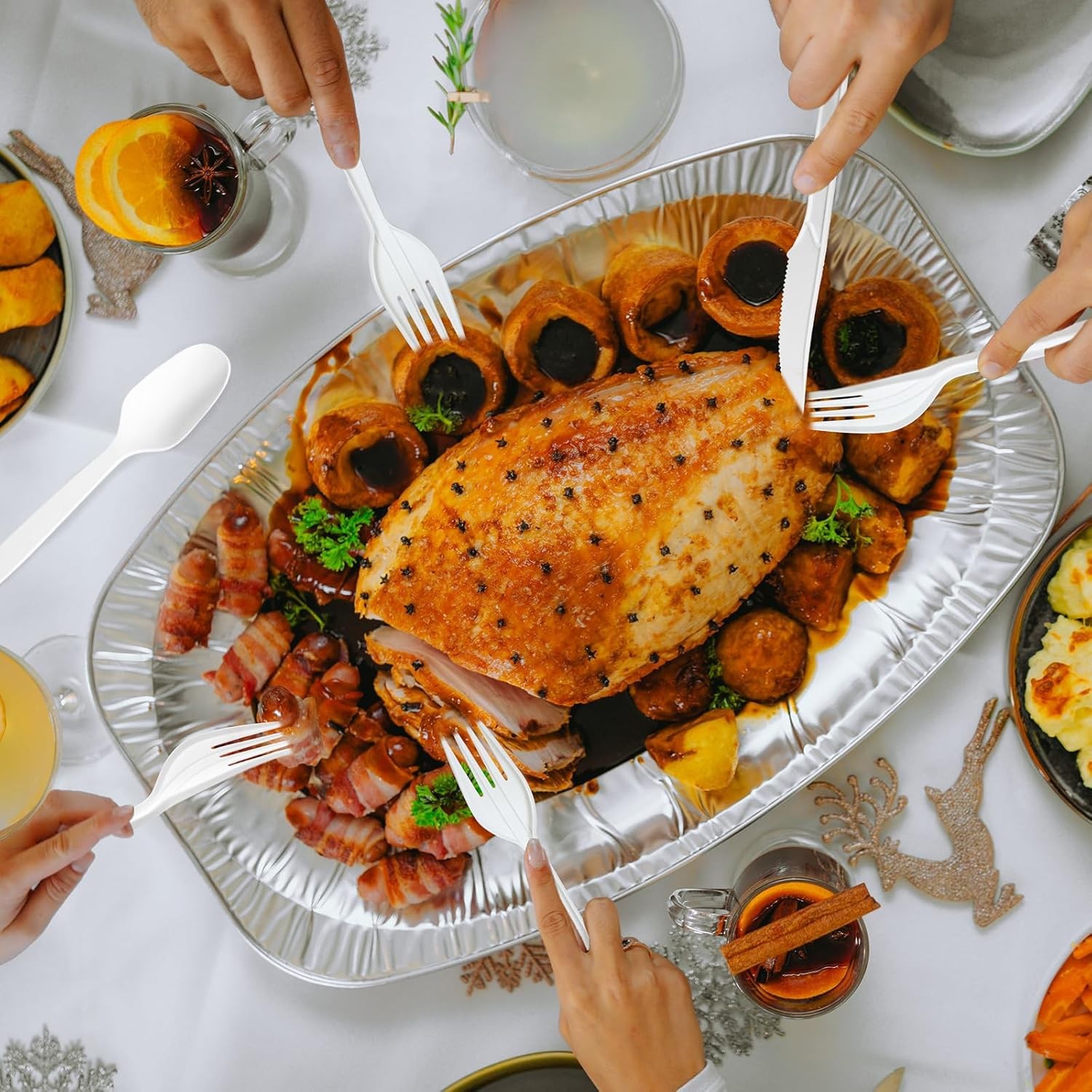 Extra Heavyduty Compostable Cutlery Set No Plastic Forks Spoons Knives Disposa