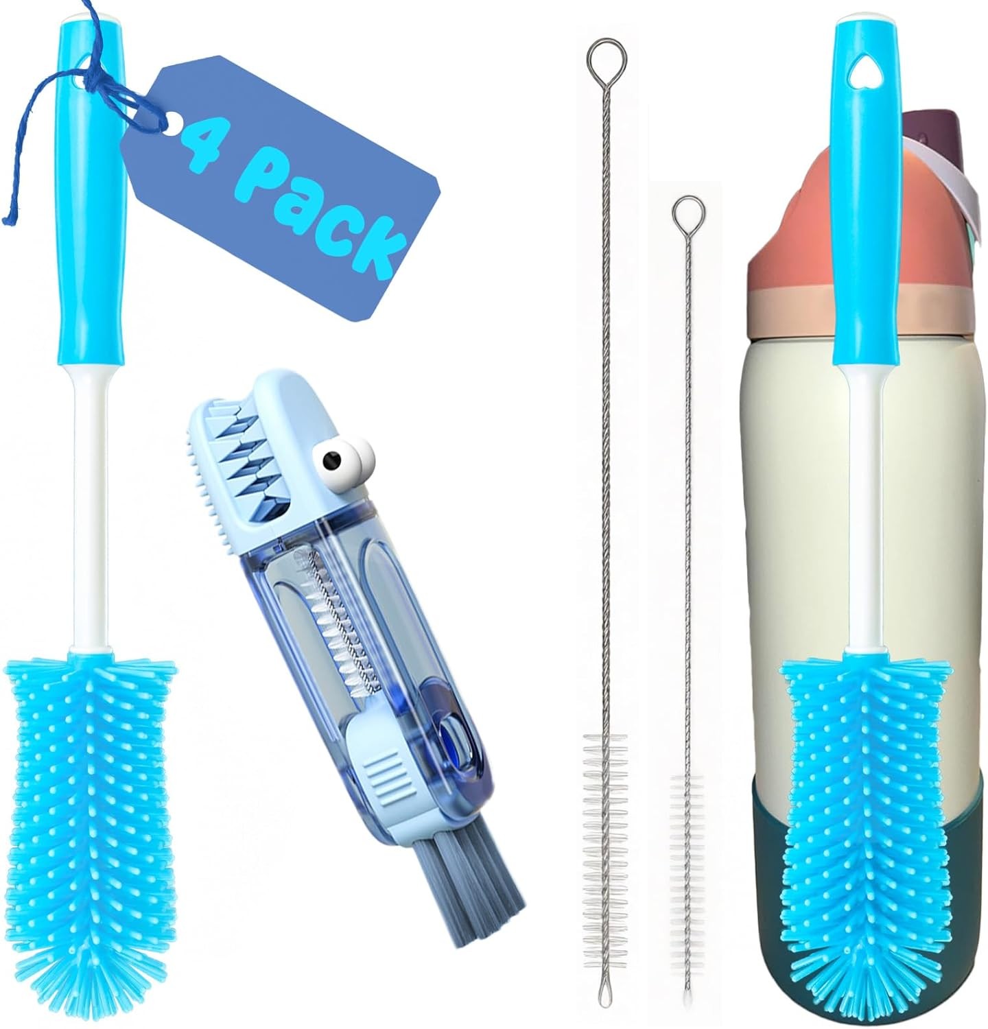 4 Pack Bottle Brush Cleaner Water Bottle Brush Cleaning Kit Straw Cleaner for Ow