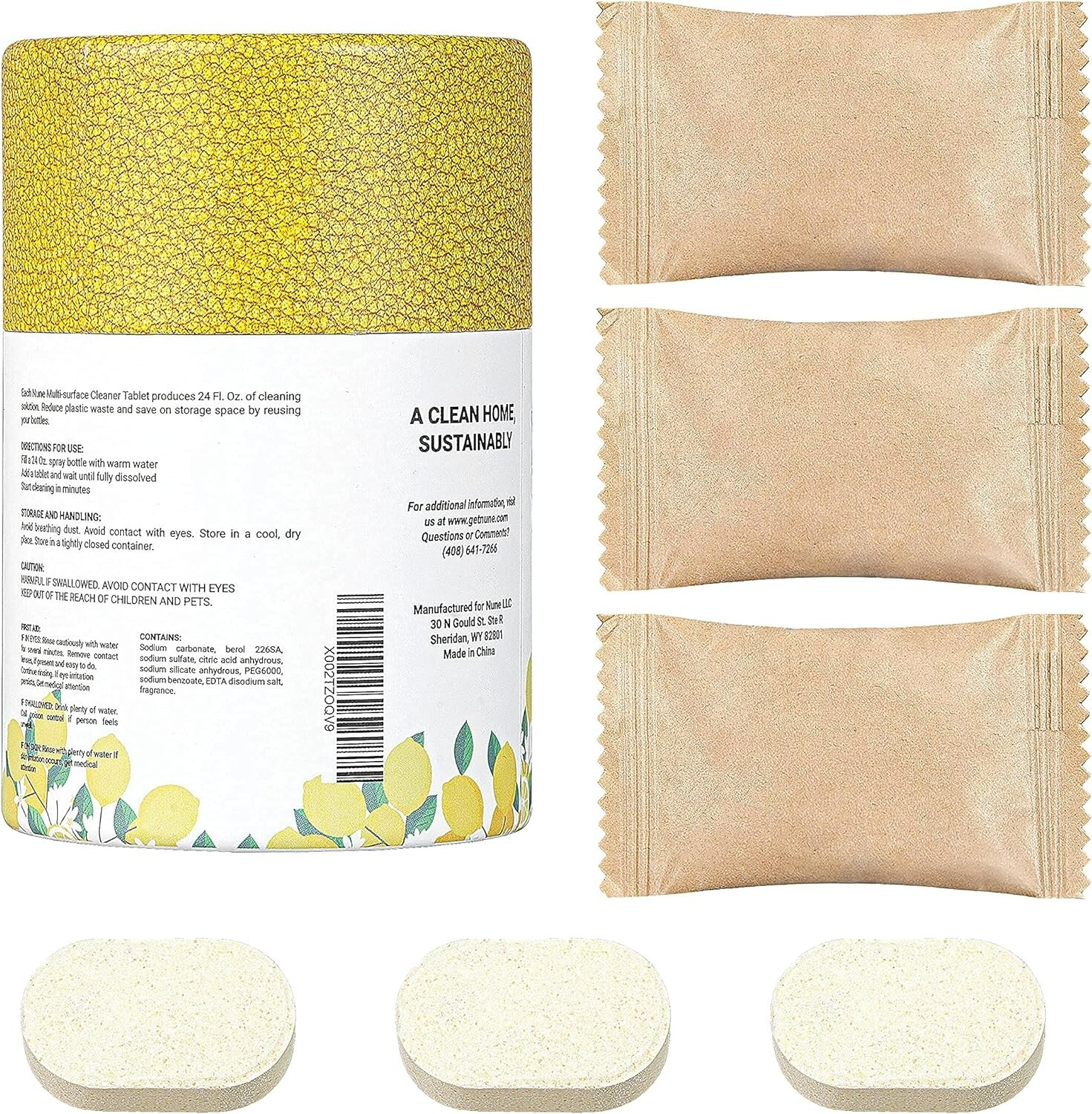 Multi-Purpose Cleaner Refills – Lemon Fragrance – 6 Pack – Non-Toxic & Effective