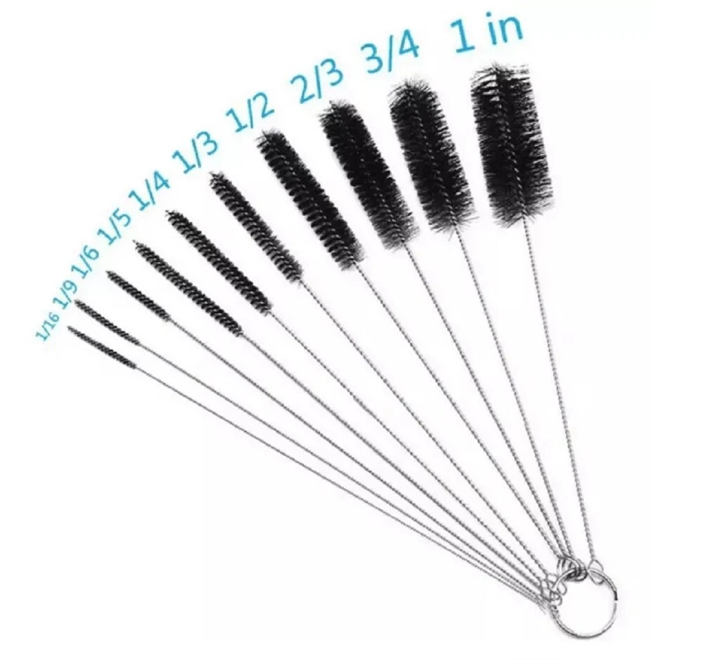 10-Pack Nylon Straw Cleaning Brushes–Stainless Steel Wire Drink Pipe Cleaner Kit