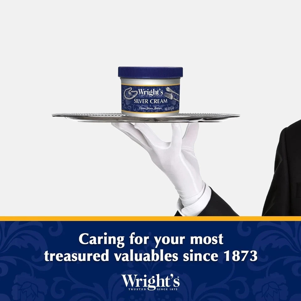 Wright’s Silver Cleaner and Polish Cream – 8 Ounce – Ammonia Free – Gently clean