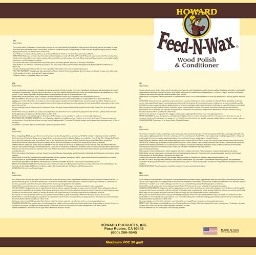 Howard Feed-N-Wax Wood Polish and Conditioner 64-Ounce
