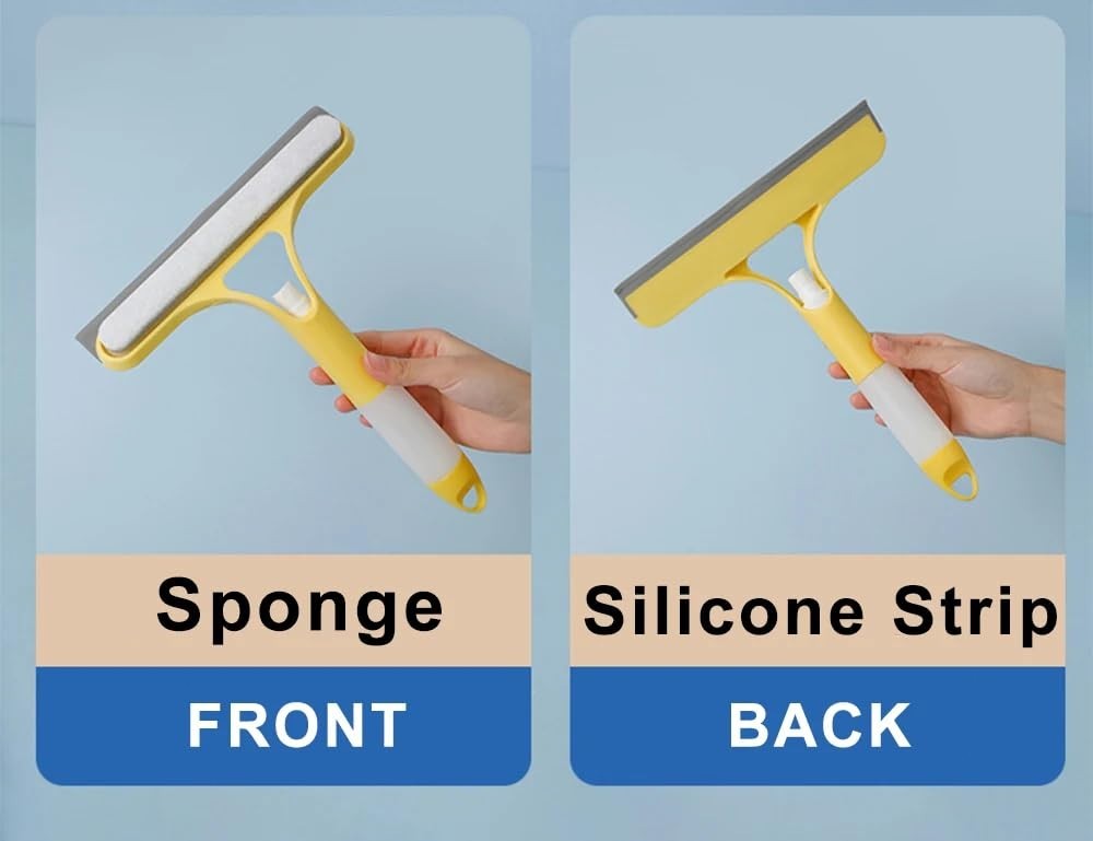 3-in-1 Glass Cleaning Multi-Tool – Spray-Equipped Window Scraper & Cleaner
