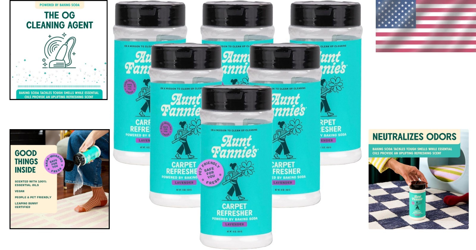 Pet Odor Eliminator Powder, Lavender Scent, 16 Oz (6 Pack)