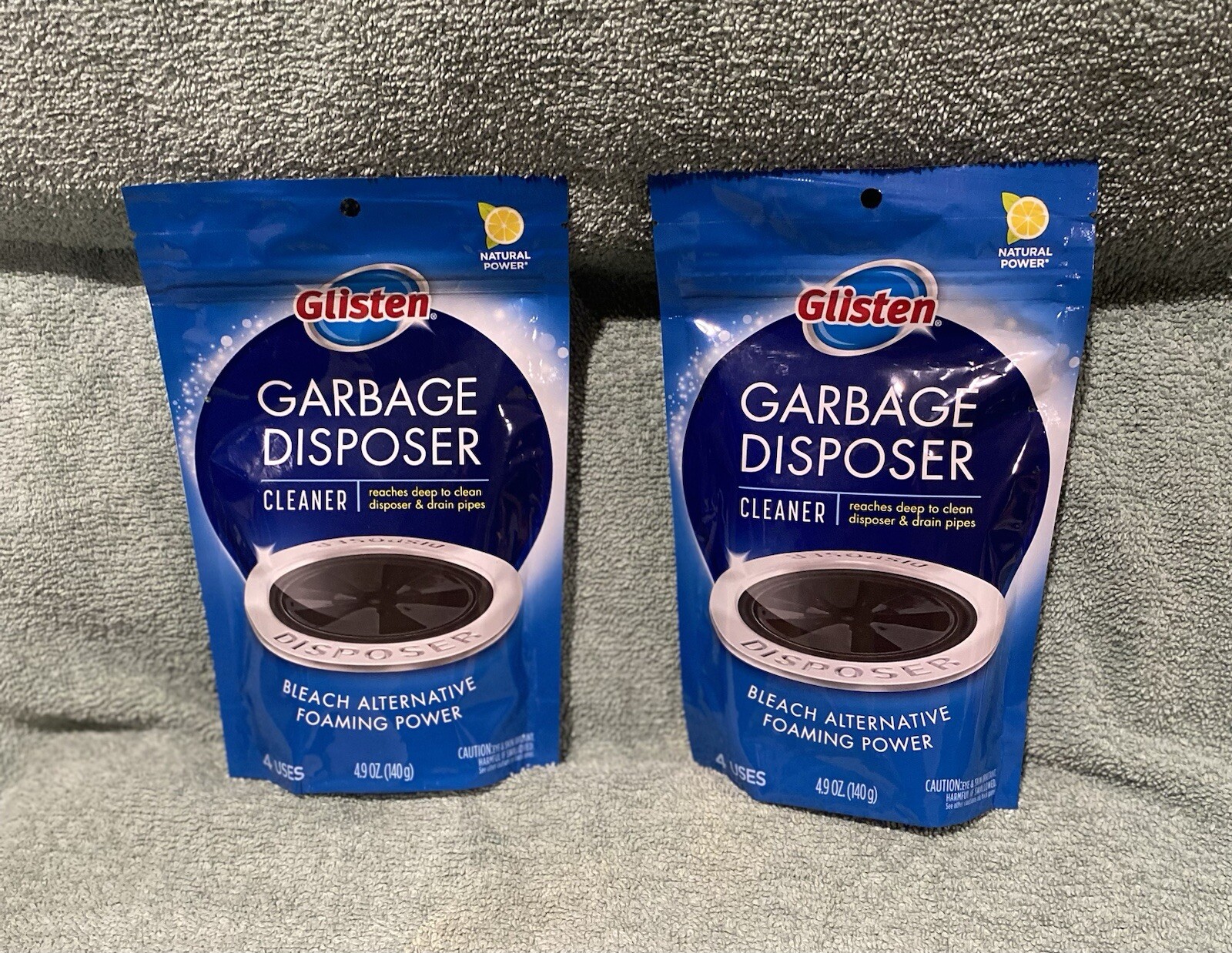 New Old Stock (2) Glisten Garbage Disposer Cleaner 4 Pouches USA