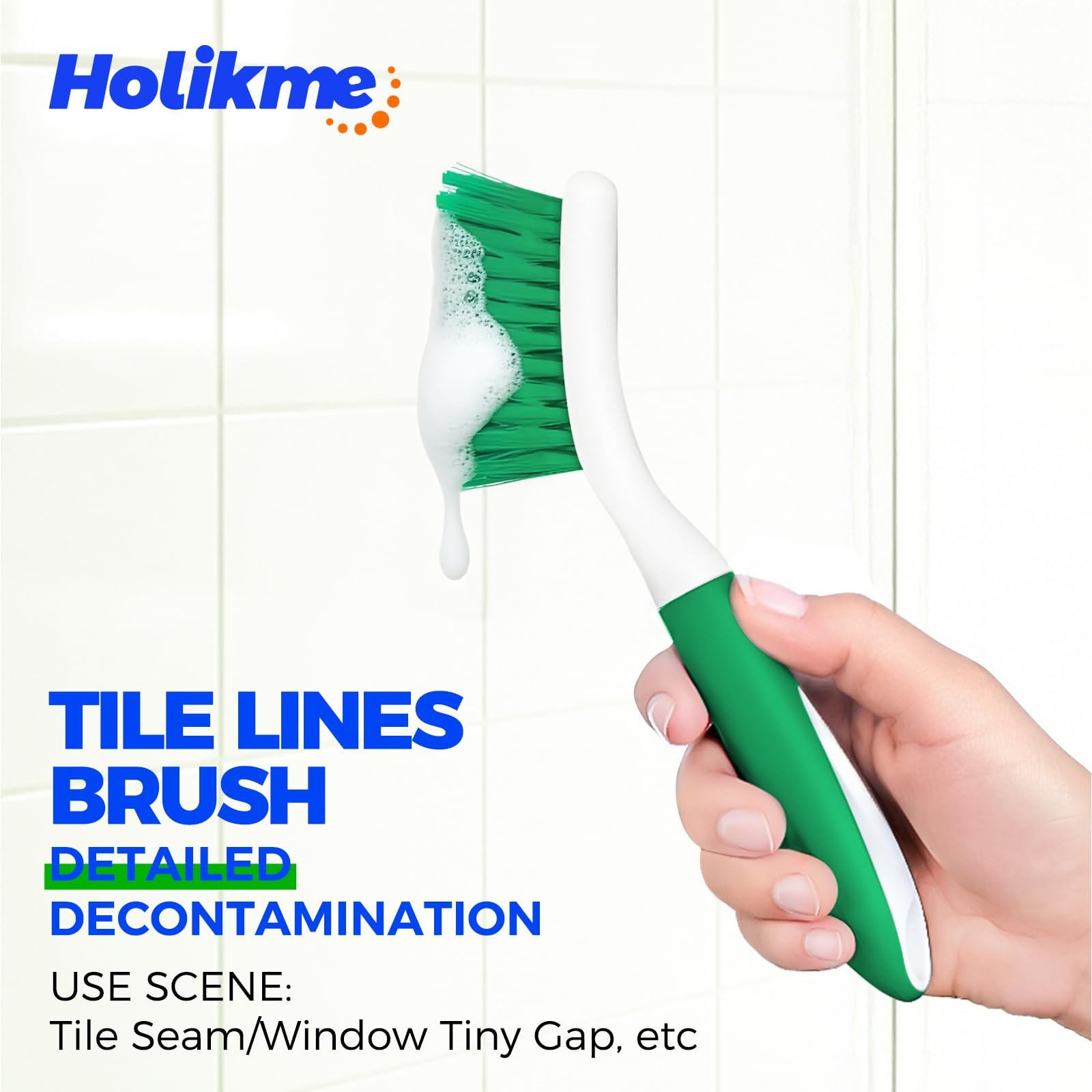 Holikme Deep Cleaning Brush Set, 5 Brushes for Kitchen, Bathroom, Tile, Grout