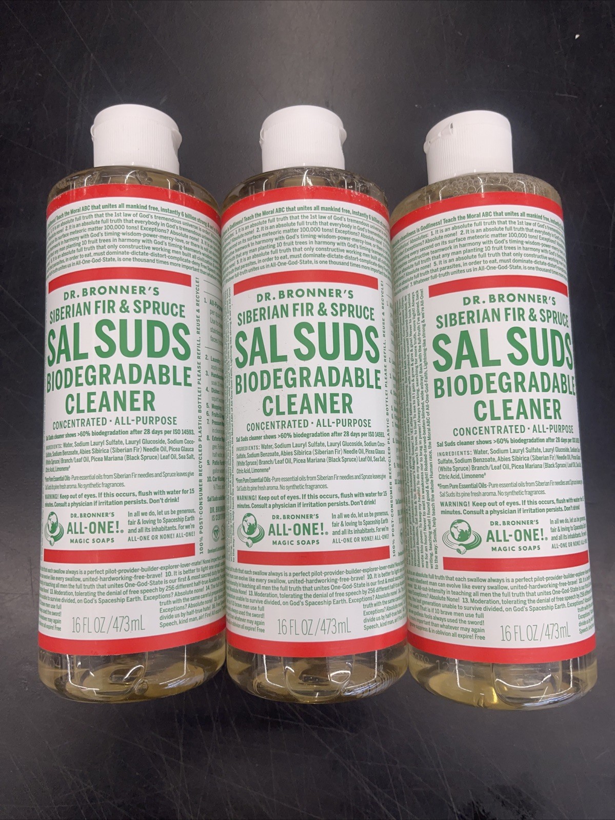 Dr. Bronner Siberian Sal Suds Biodegradable Cleaner – 16 fl oz (3 Pack)