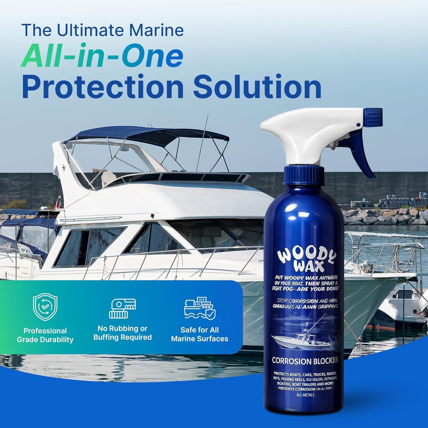 Versatile Multi-Surface Boat Spray – 16oz Non-Skid Deck Protector & Metal Shine