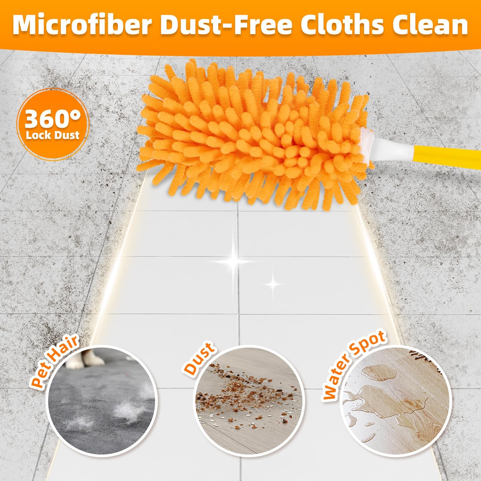 8 Pack Reusable Duster Refills with Swiffer Hand Duster, Washable Microfiber …