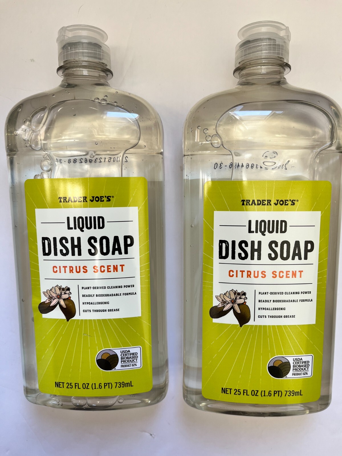 2-Bottles Trader Joe’s Liquid Dish Soap Citrus Scent 25 FL oz. each Bottle