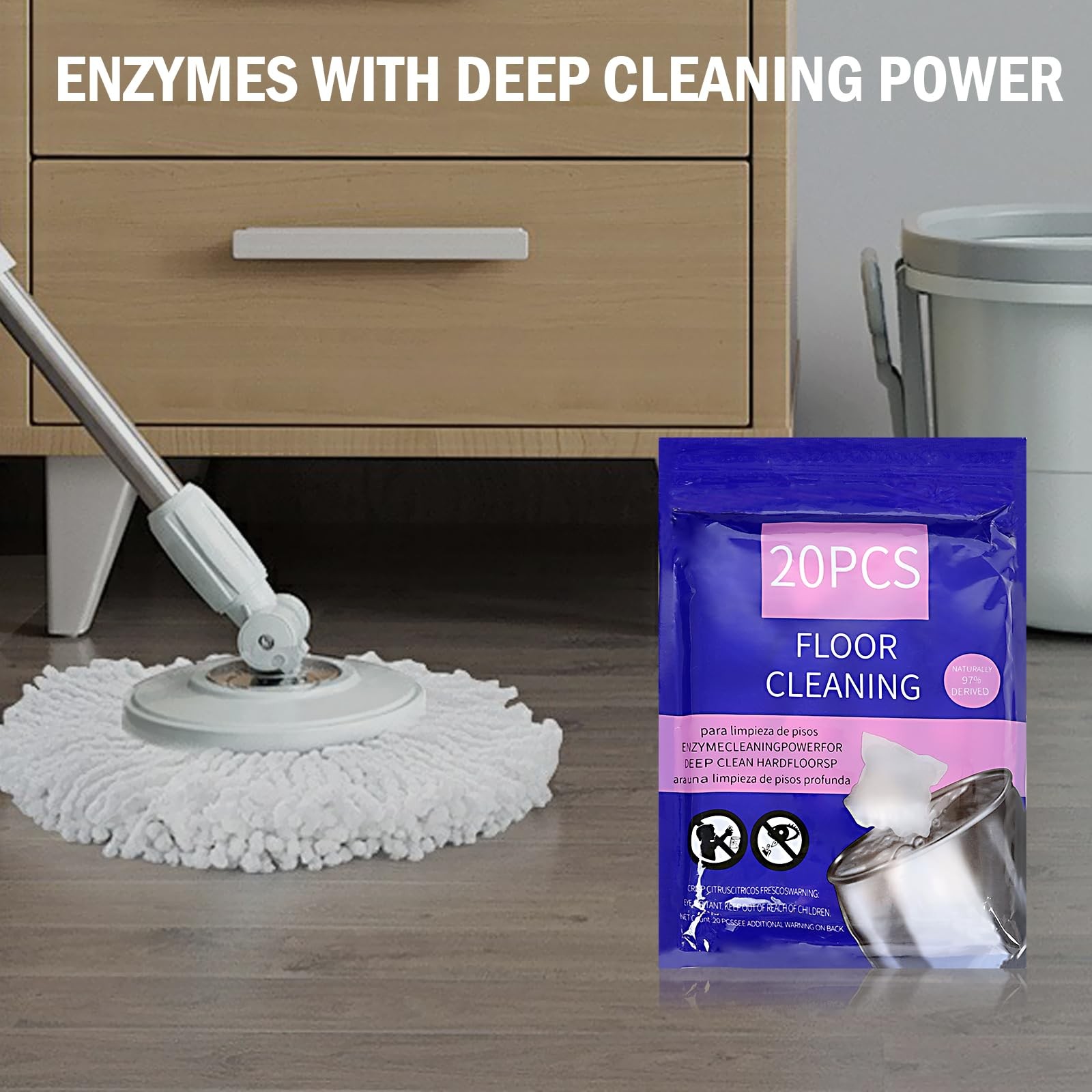 QPBAE-M Hard Floor Cleaner, Lavender Fresh Scent, 20 count (1 Packet) | Made …