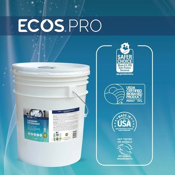 ECOS® Pro Free & Clear 2X Laundry Detergent Liquid, 5 Gallon Pail – PL9764/05