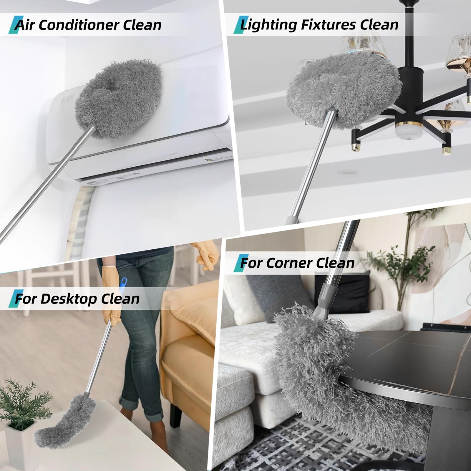Ceiling Fan Cleaner Duster, 2 Pack Reusable Microfiber Duster with Extension …