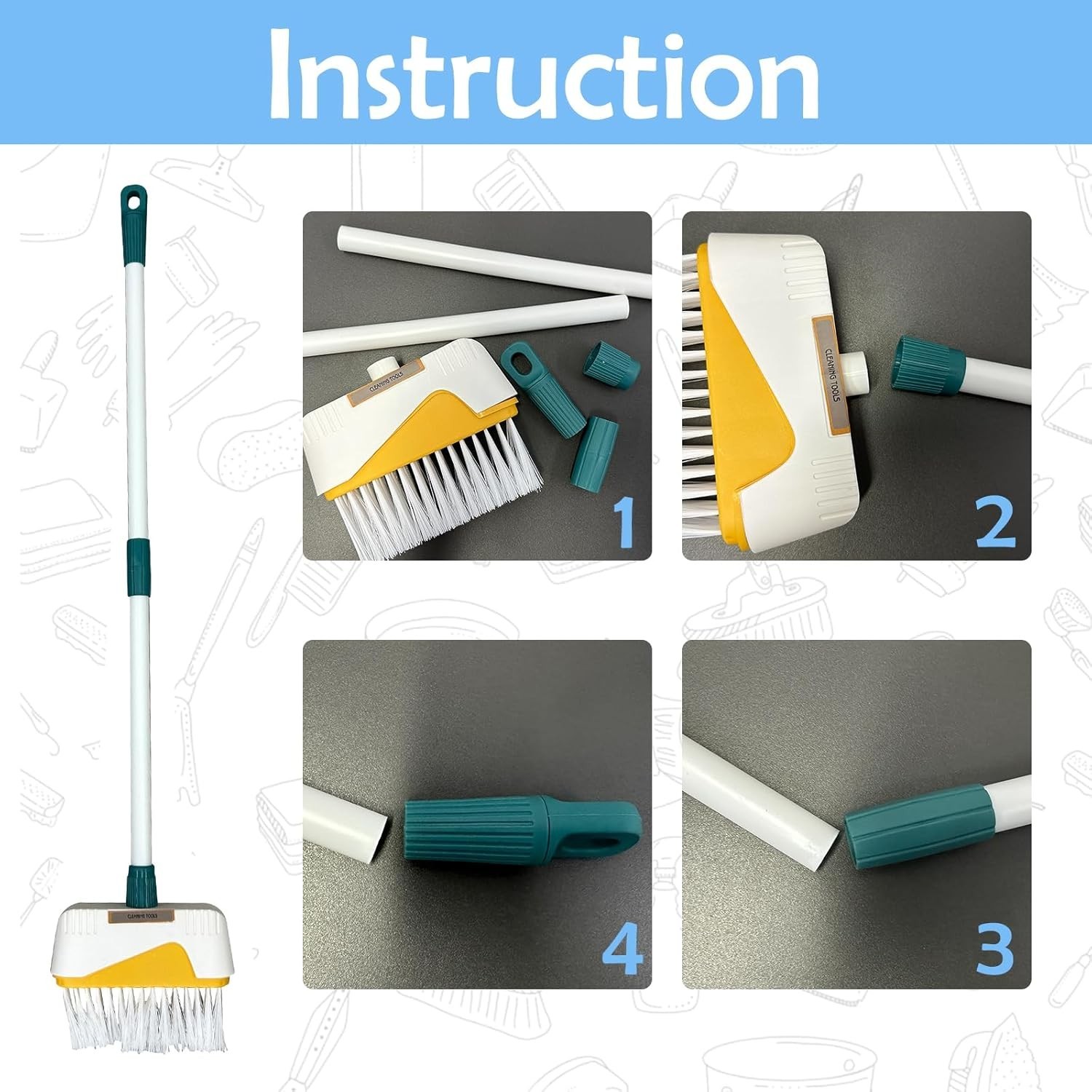 Kids Vacuum Cleaner Set 9 Pcs ABS Material Toddler Toy Cleaning Gift for Kids 3