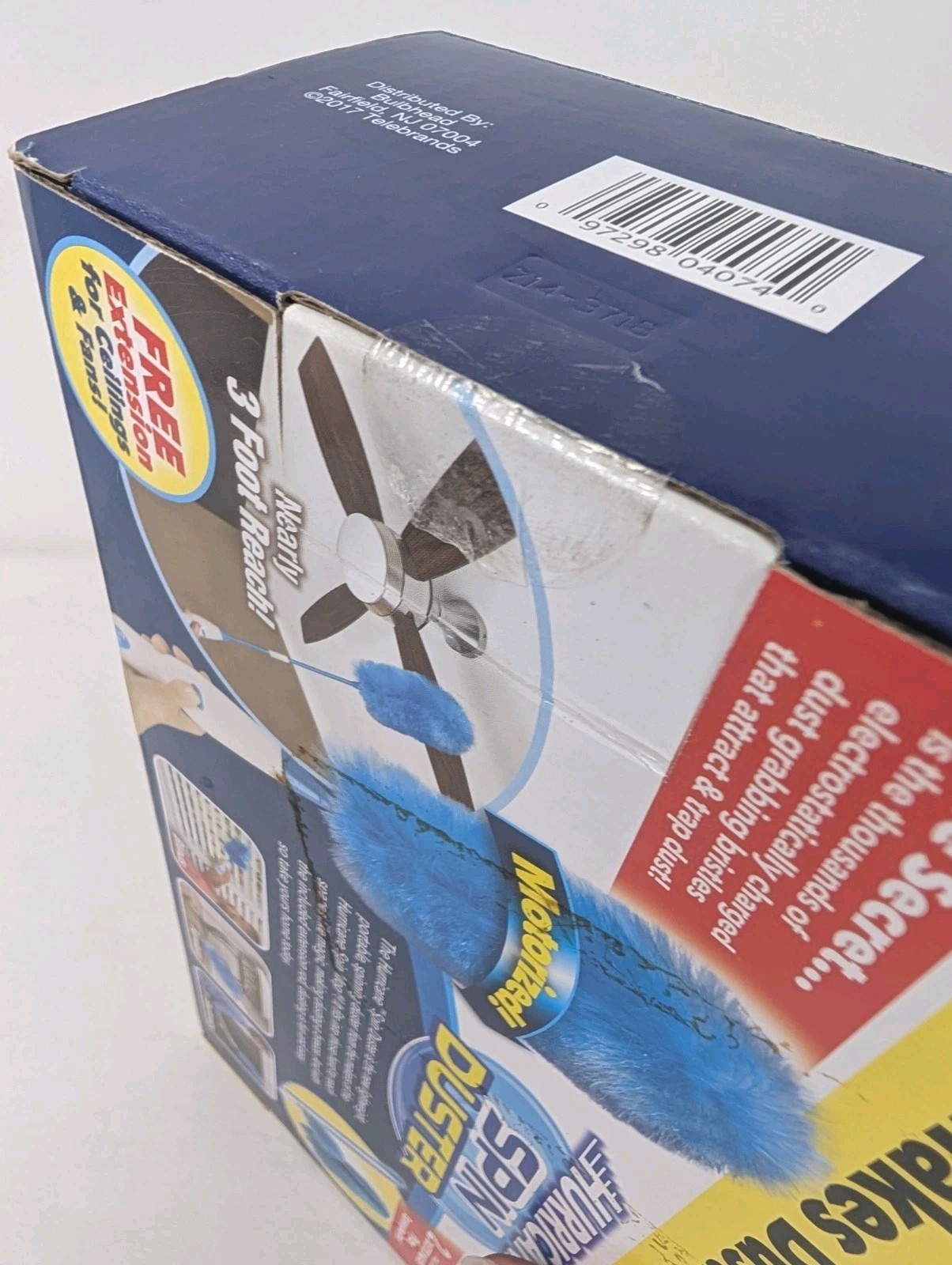 Hurricane Spin Duster Motorized Dust Wand w/ Extension for Ceilings & Fans NOS