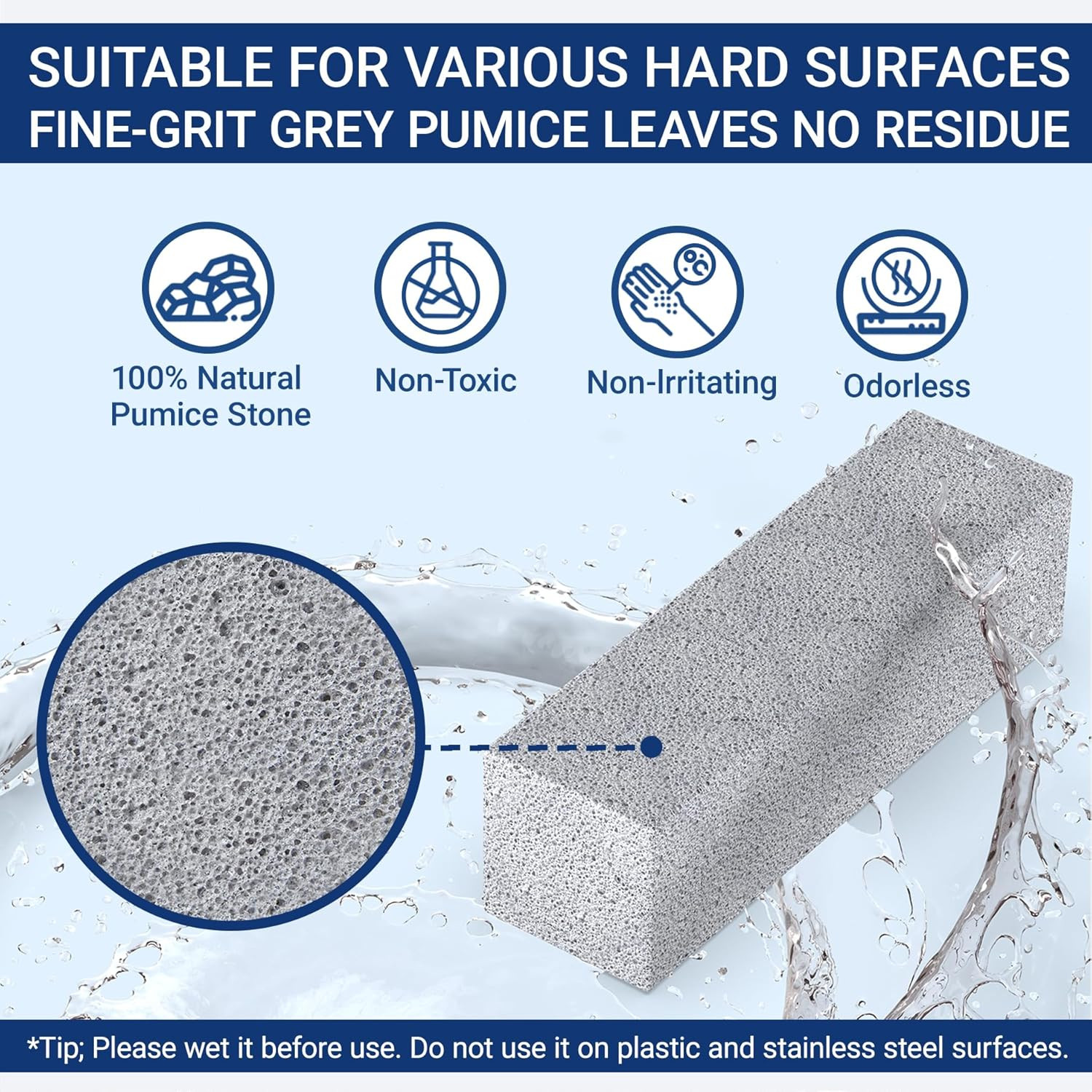 2 Pack Pumice Stone for Toilet Cleaning, Extra Long Handle for Removing Bowl Rin