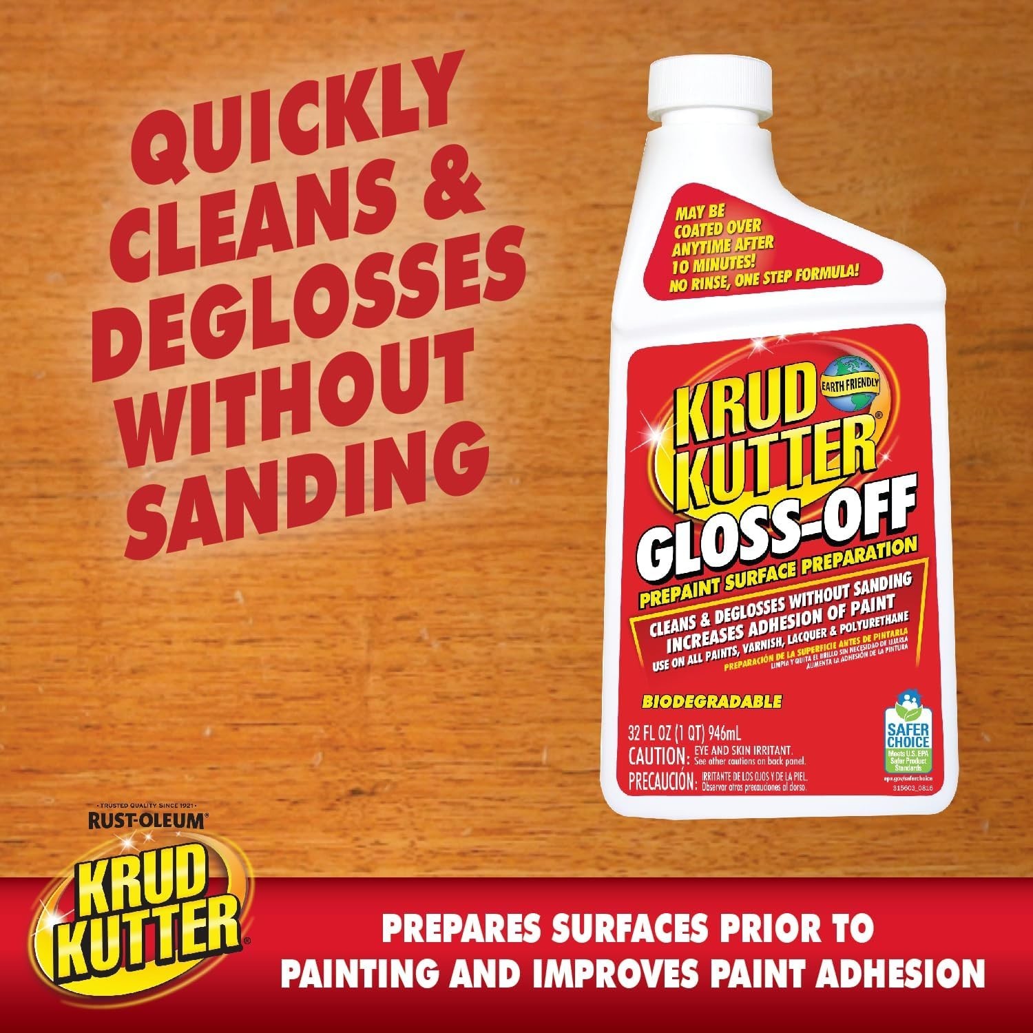 Prepaint Surface Preparation Cleaner 32 Oz Liquid Deglosser for Cabinets Doors