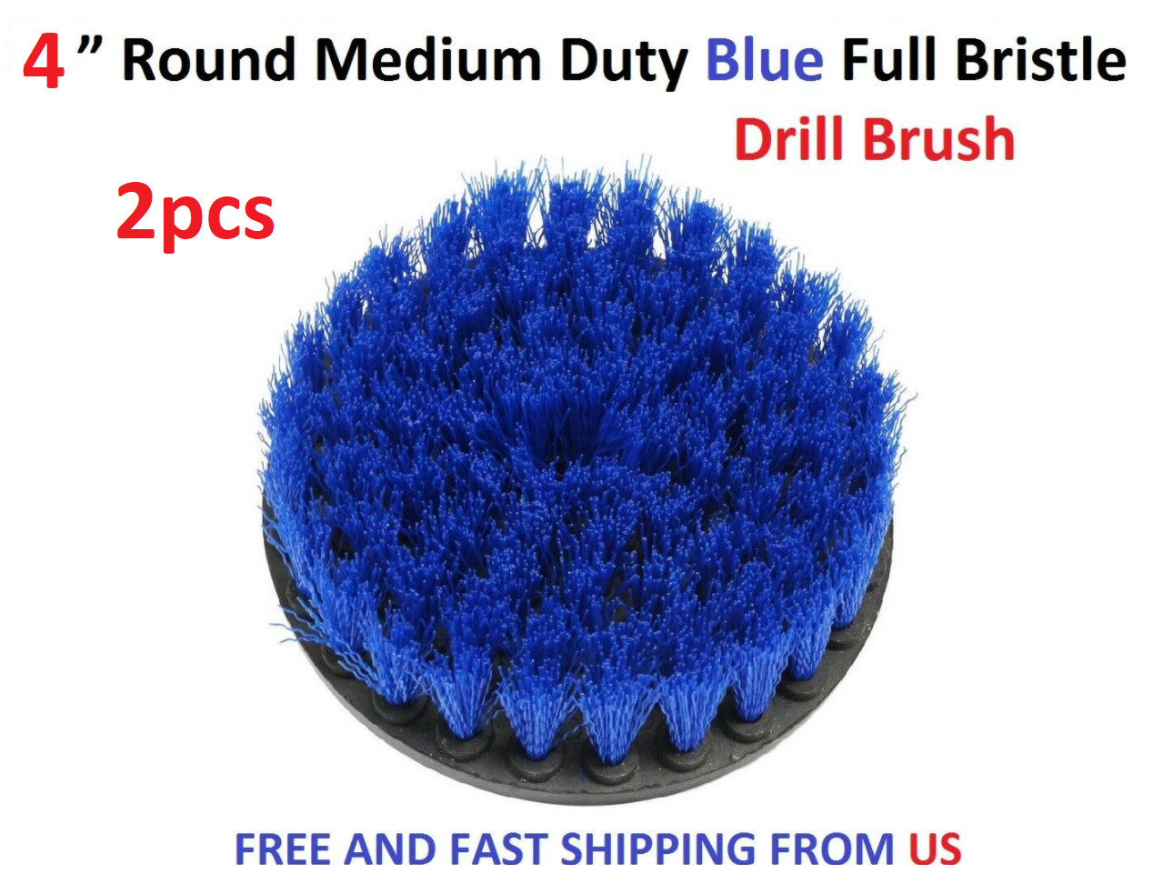 2pcs 4″ Drill Brush cleaning of Kayaks, Boats, Canoes, Watercrafts, Barges, BLUE