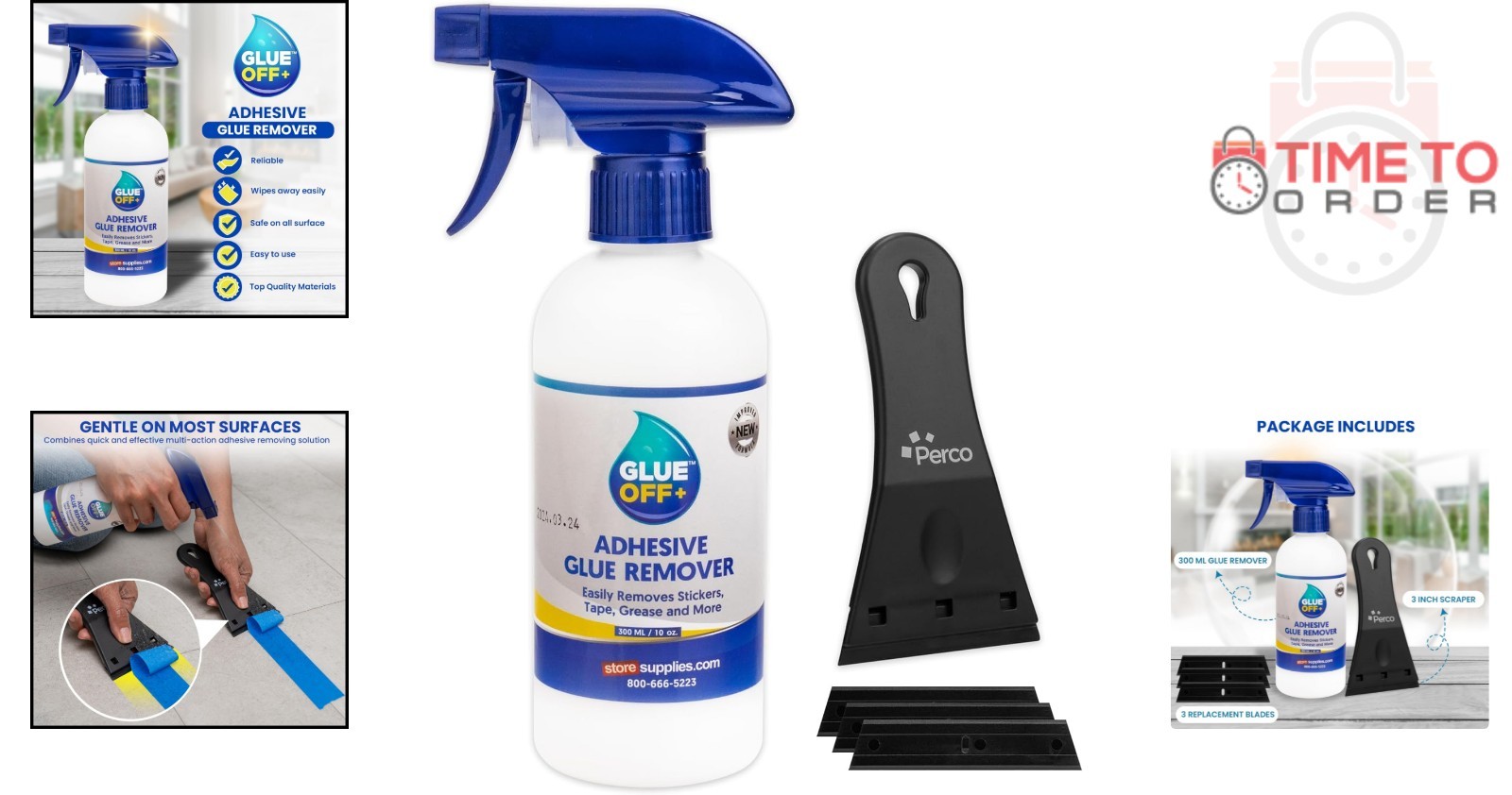 Glue Off Adhesive Remover Spray 10 fl oz with Scraper Car Sticker Residue