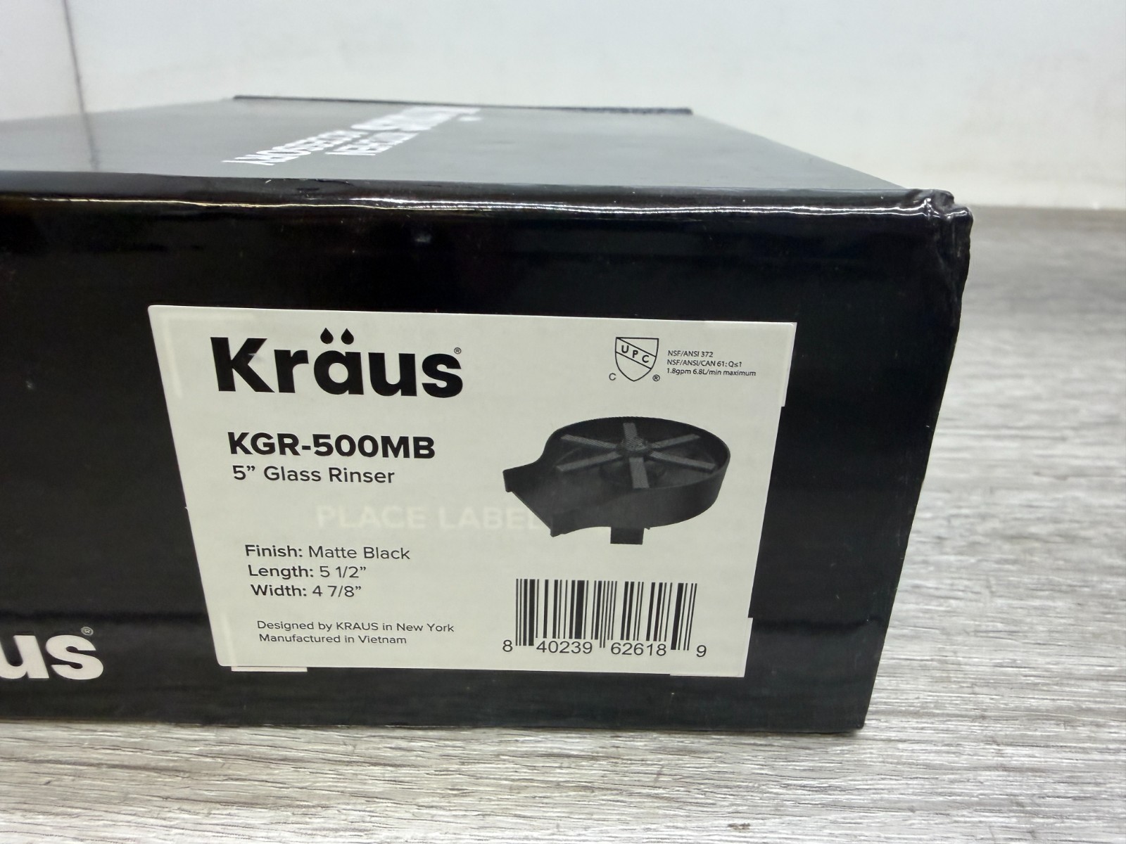 KRAUS CleanMate Glass Rinser KGR-500MB: Matte Black for Kitchen Sink