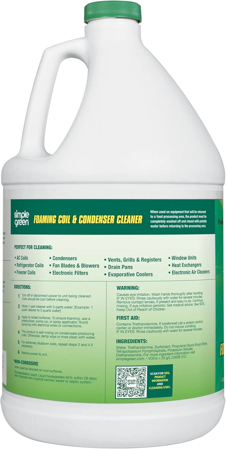 Simple Green Foaming Coil Cleaner – Gallon, 128 Fl Oz (Pack of 1)