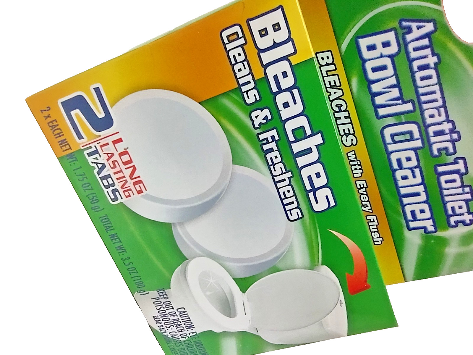 2 x Home.S Automatic Toilet Bowl Cleaner BLEACHES CLEANS & FRESHENS 2-Tabs/Box