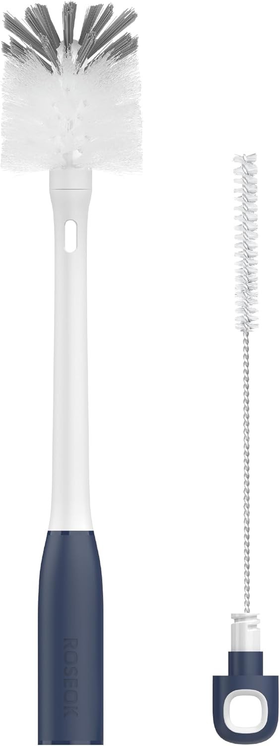 2 in 1 Long Handle Bottle Brush with Straw Brush for Cleaning Glass, Sports