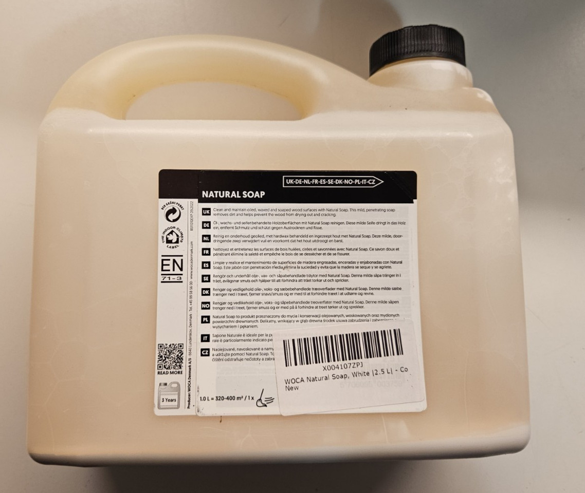 WOCA Natural Soap, Natural |2.5 L Concentrated Wood Cleaner White (See Descripti