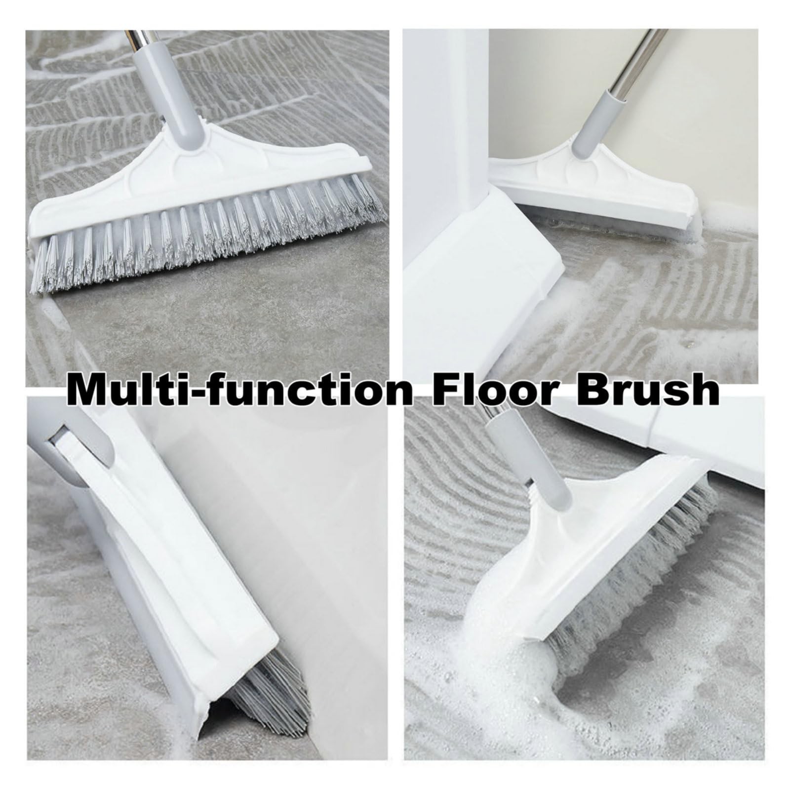 2 in 1 Cleaning Floor Scrub Brush Floor Brush Scrubber New Upgraded 53.5″ Lon…