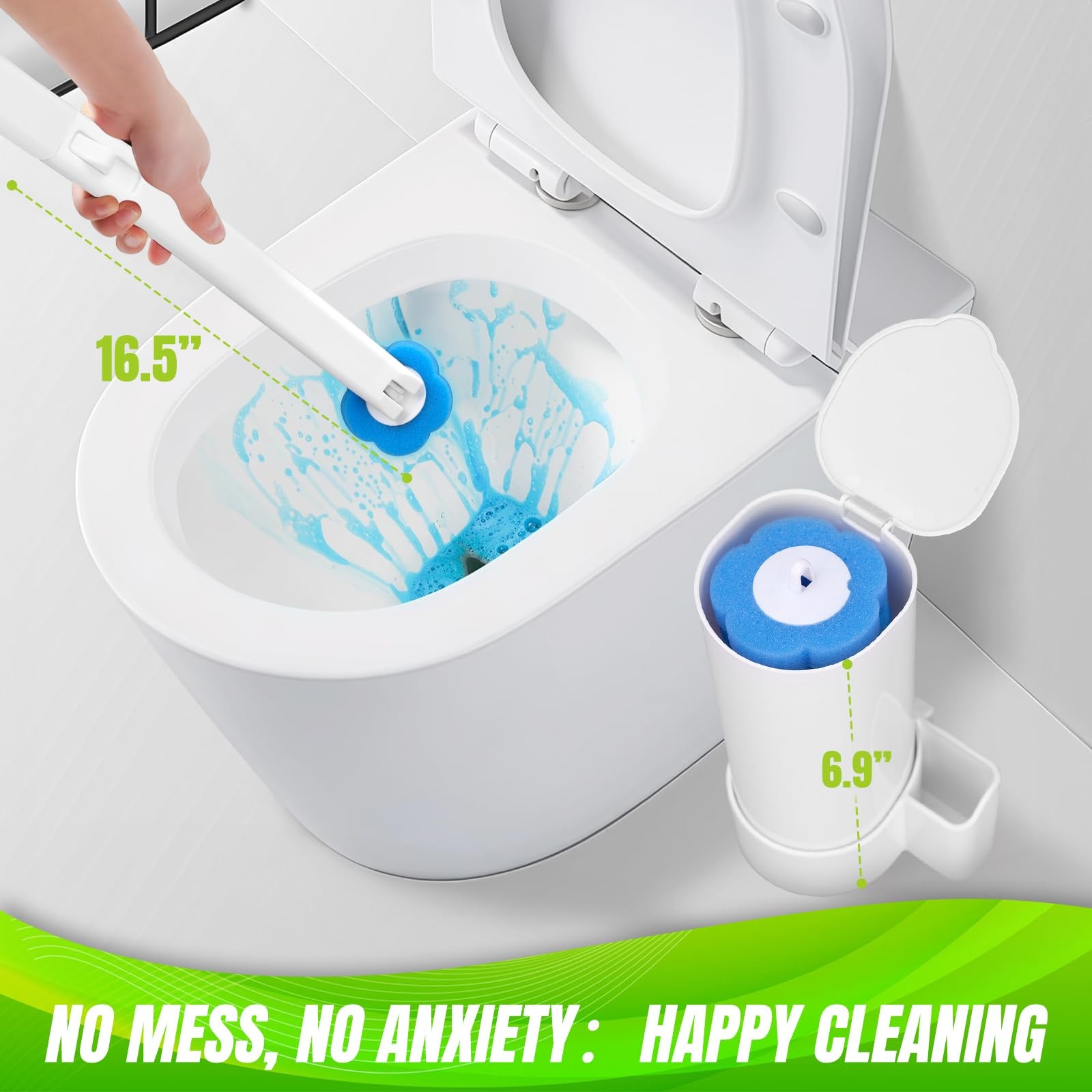 Disposable Toilet Brush Set with 48 Refills – Ultimate Bathroom Cleaning System