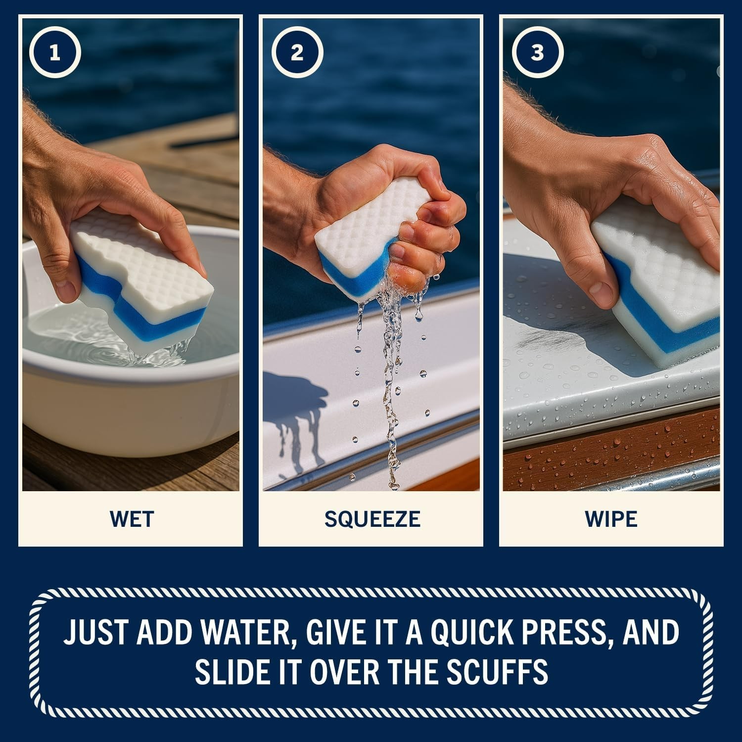 Boat Scuff Eraser – Magic Boat Erasers for Cleaning Seats, Hulls, & Interiors…