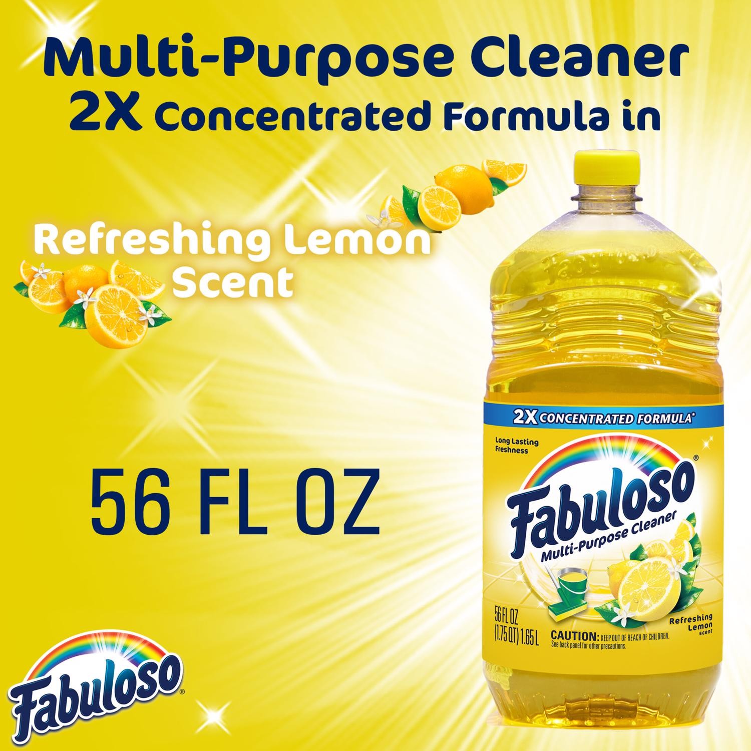 Fabuloso MX06157A Lemon Scent All Purpose Cleaner Liquid 56 oz. (Pack of 6)