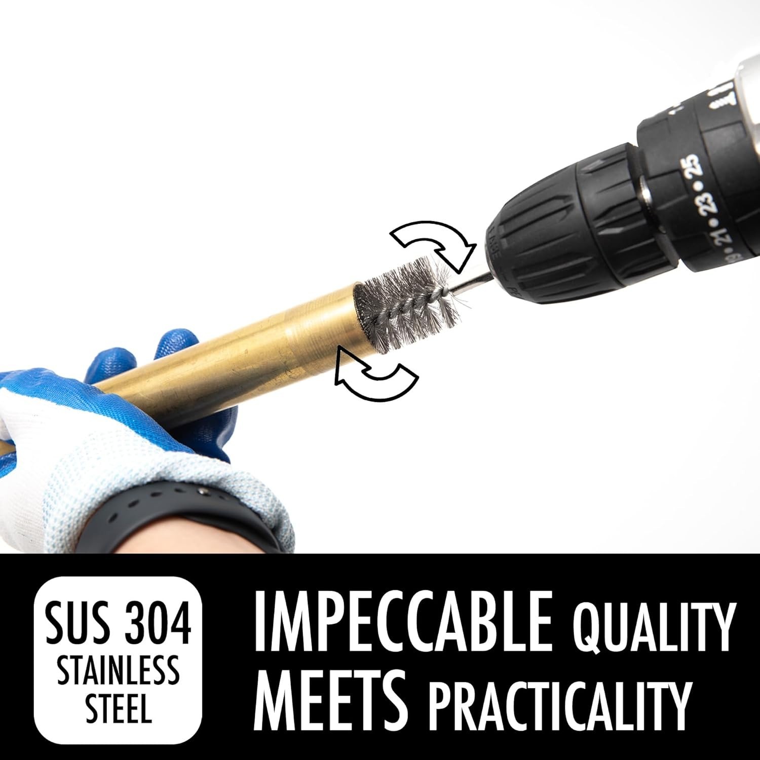 Versatile 6pcs Stainless Steel Pipe Cleaner Brushes for Automotive & Plumbing