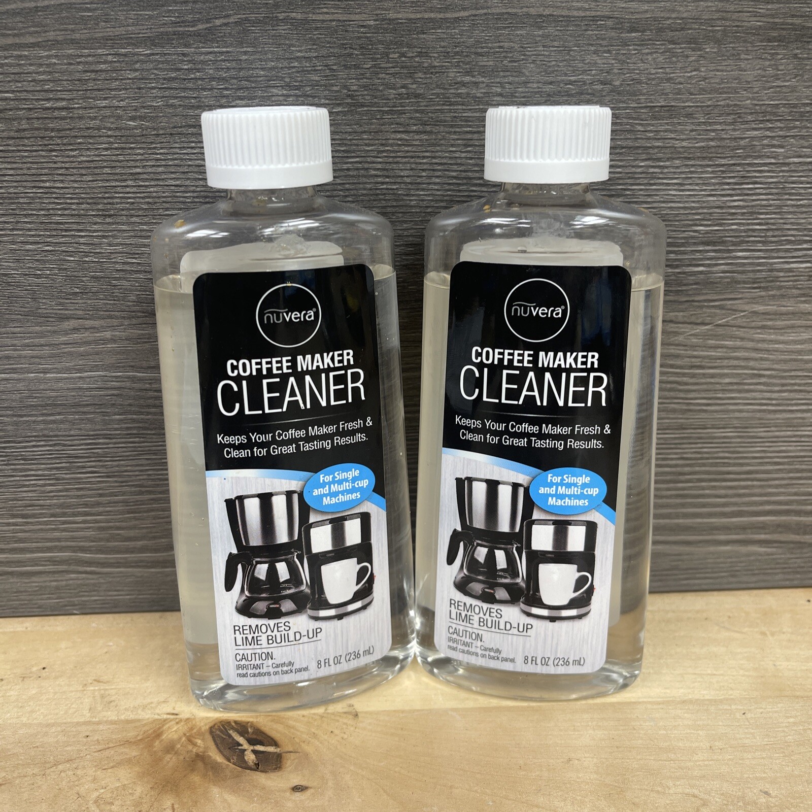 2 Pack Nuvera Descaling Solution for Single Cup Coffee Makers Cleaner 8oz New