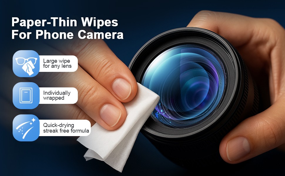 Lens Wipes for Eyeglasses, Eyeglass Cleaner Wipes for Ceras, Sunglasses,