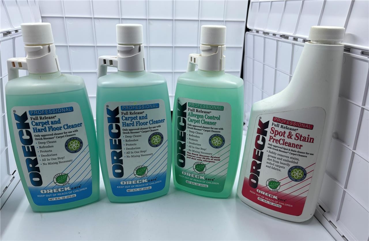 4 Oreck Full Release Carpet, hard floor, allergen contr spot & stain precleaner