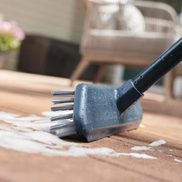 12″ Heavy Duty Deck Scrub Brush 50″ Handle Stiff Bristles Floor Patio Cleaner