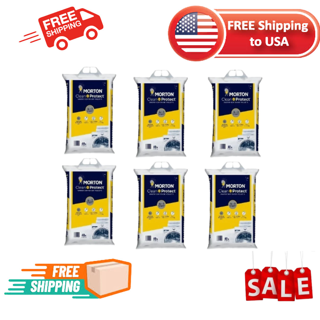 (6 pack) Morton Clean and Protect Water Softener Salt Pellets, 40 LB Bag