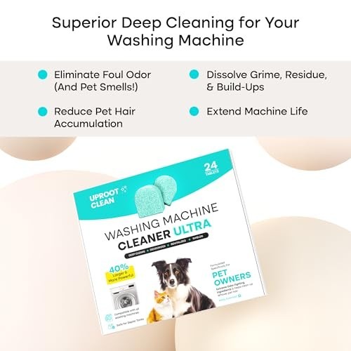 Uproot Clean Washing Machine Cleaner Tablets, 24 Pack, HE Top Front Load