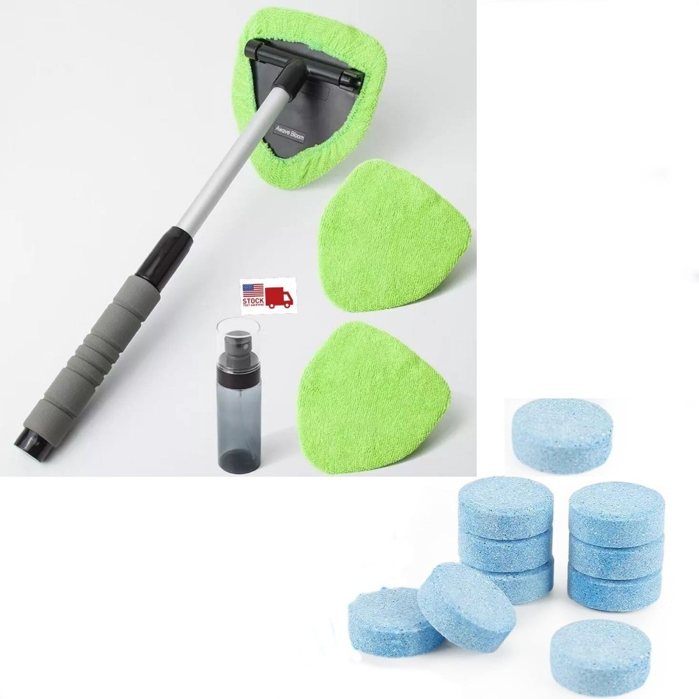 15x Windshield Cleaner Wand – Microfiber Anti-Fog Tool for Car Windows