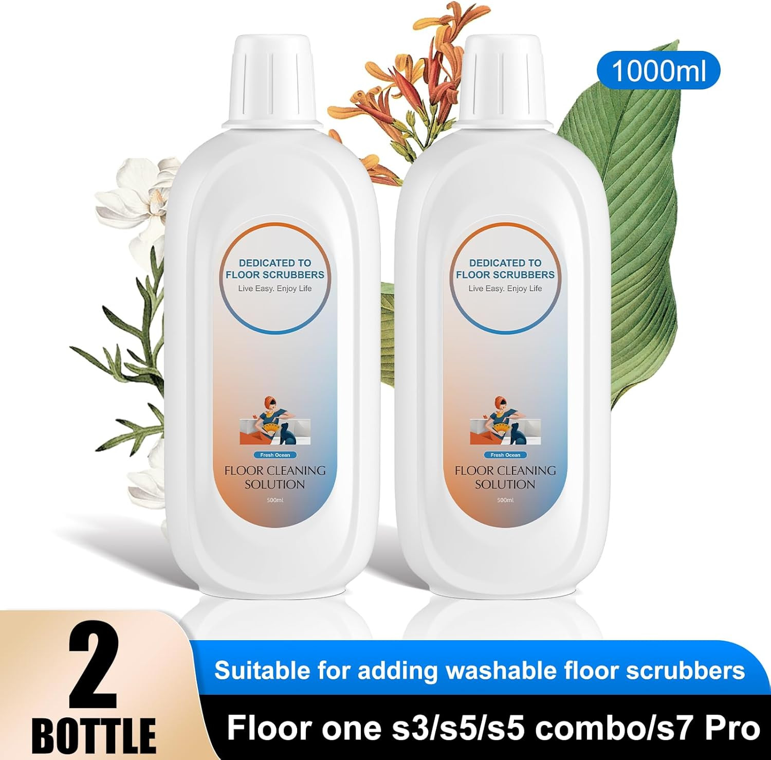 Floor Cleaning Solution Compatible with Tineco , Deep Cleans for Multiple Hard F
